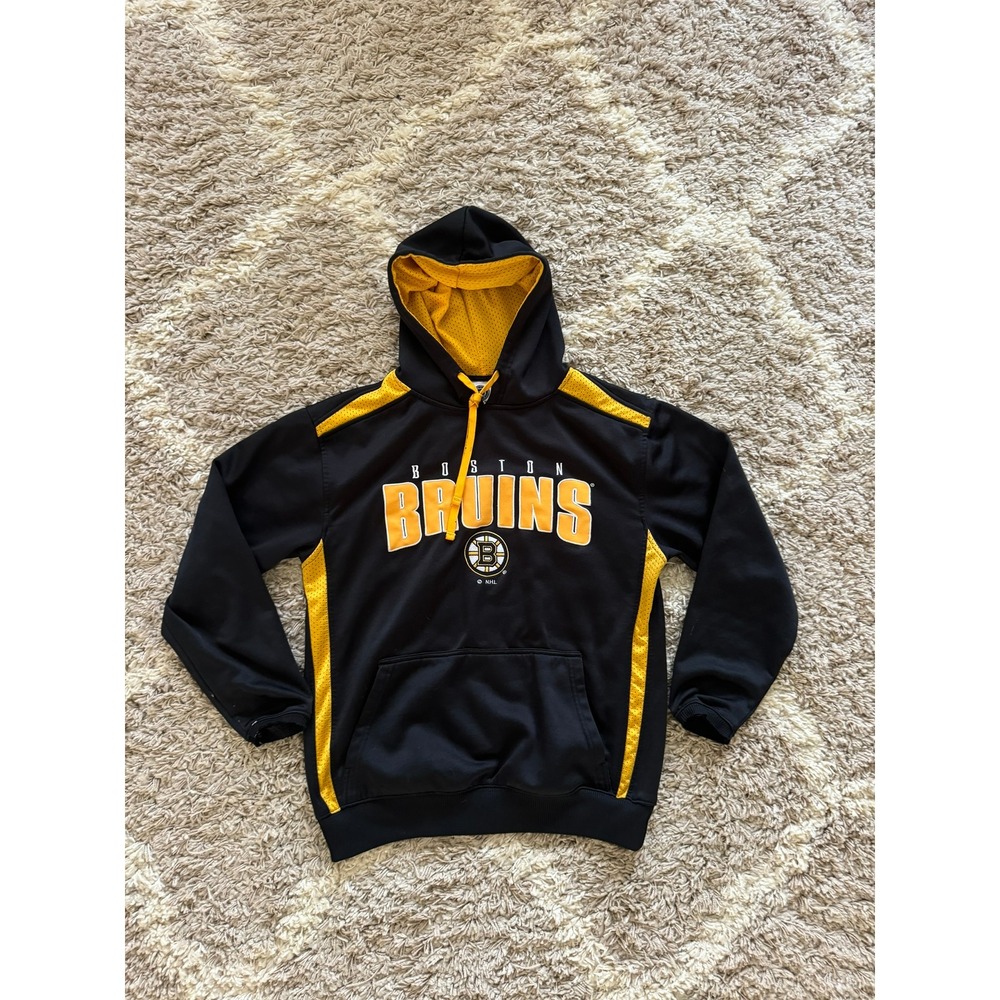 NHL Boston Bruins Hoodie Black Gold Embroidered Pullover Sweatshirt‎ NHL Logo
